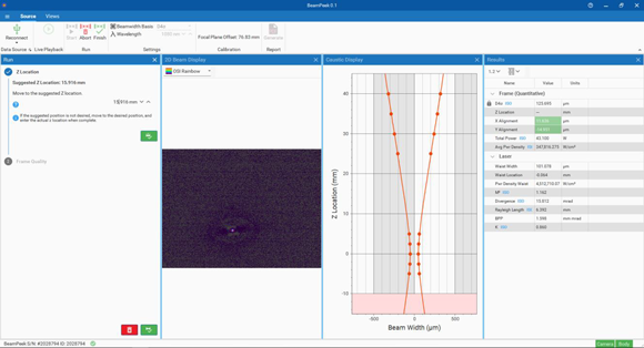 MKS has released its Ophir BeamPeek Software for field technicians (Courtesy MKS)