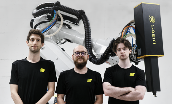 SAEKI founders: (L to R) Oliver Harley, Matthias Leschok and Andrea Perissinotto (Courtesy SAEKI Robotics AG)