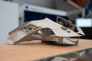 A safety-relevant components like this car body part can be quickly and reliably manufactured with the TruPrint 3000 PBF-LB machine with 700 W lasers, states Trumpf (Courtesy Trumpf)