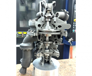 Cutaway view of the Reaper metal additively manufactured rocket turbopump (Courtesy Colorado University)