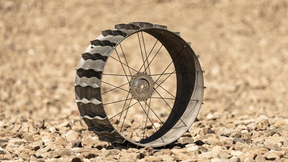 ORNL researchers used Additive Manufacturing to create this lunar rover wheel based on a NASA design (Courtesy Carlos Jones/ORNL, U.S. Dept. of Energy)