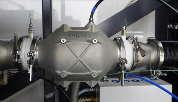 Heat exchanger proof of concept being tested on AMCM M 4K machine (Courtesy Conflux Technology)