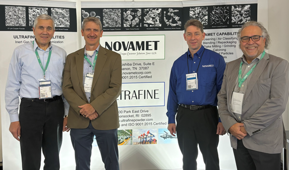 Members of the Ultra Fine team are currently at Formnext. Seen here (left to right): Dr Vlad Duz, Director Technology, Jeffrey Peterson, President/CEO, Dr John Johnson, COO/CTO and Thomas Barth, Sales (Courtesy Ultra Fine Specialty Products)