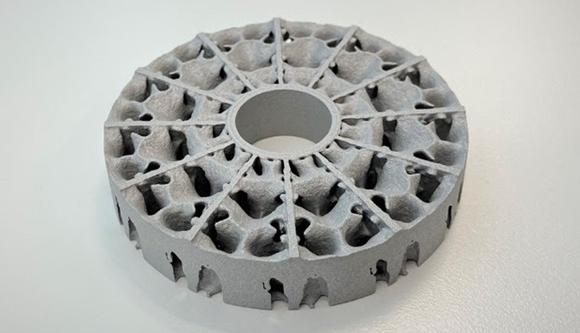 A high-efficiency air-cooling heatsink created using Ricoh’s aluminium Binder Jetting process (Courtesy Ricoh)