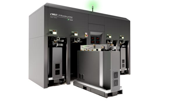 The eMELT-iM is an Electron Beam Powder Bed Fusion Additive Manufacturing machine for serial production (Courtesy Freemelt AB)