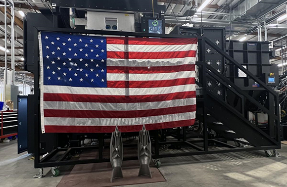A large-format Sapphire XC in Velo3D’s Lakeview, California manufacturing facility. BPMI has chosen a Sapphire XC to be operated by ATI in support of the US Navy (Courtesy Velo3D)