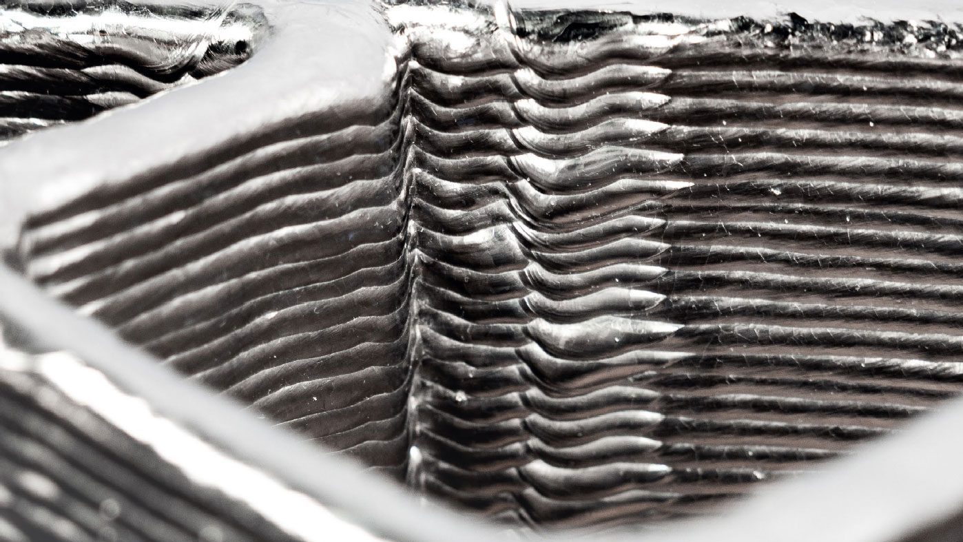 Fig. 4 Detail of an as-built component prior to finish machining (Courtesy Norsk Titanium)