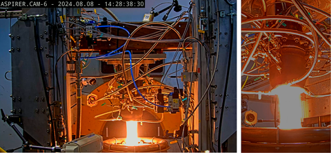 Technische Universität Dresden researchers have successfully conducted a hot gas test of an additively manufactured aerospike engine using a more sustainable fuel combination of highly concentrated hydrogen peroxide and kerosene (Courtesy Technische Universität Dresden)