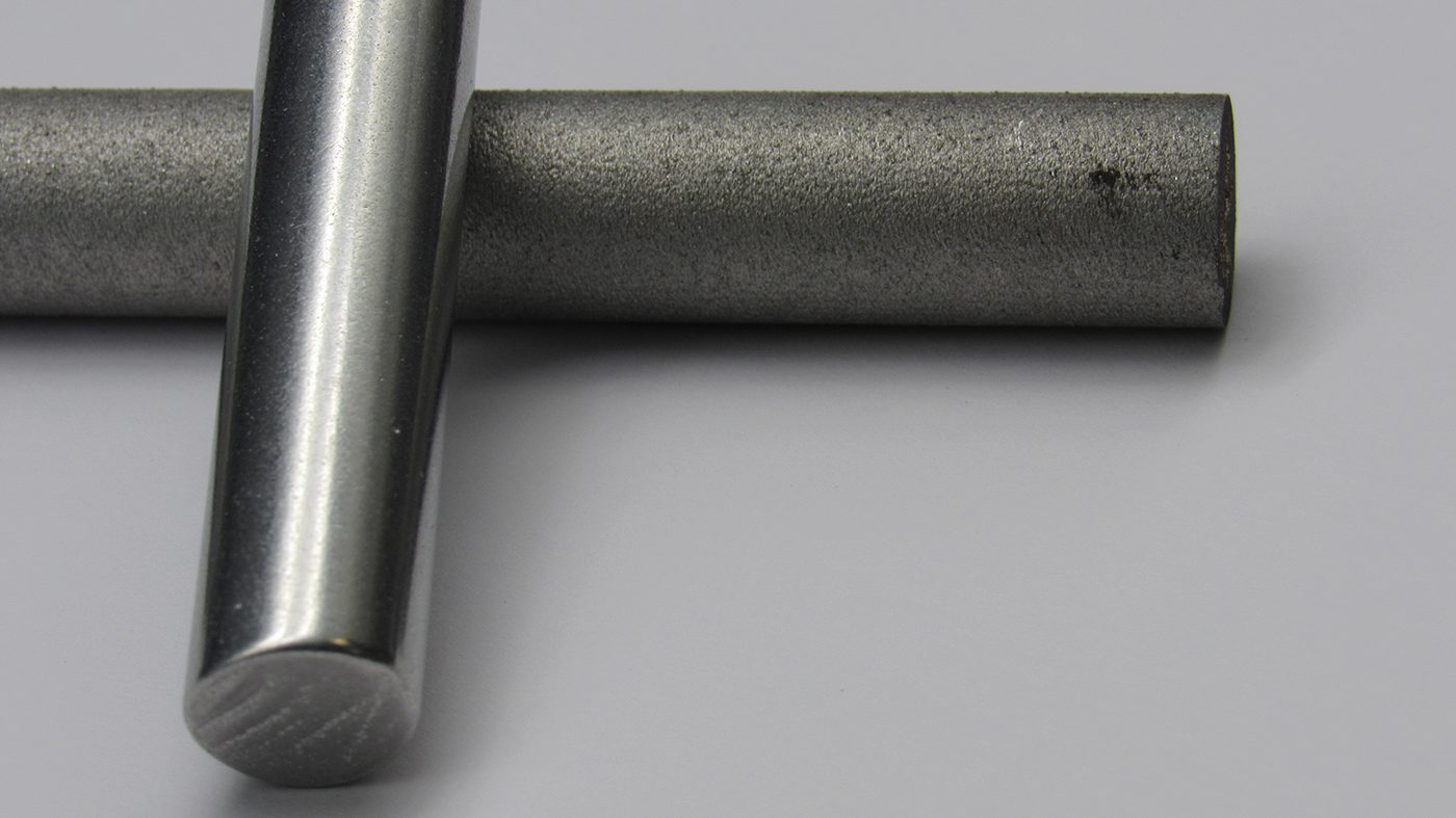Fig. 9 PBF-LB/A6061-RAM2 specimens shown in as-built condition and after processing with REM’s Extreme ISF Process (Courtesy REM Surface Engineering)
