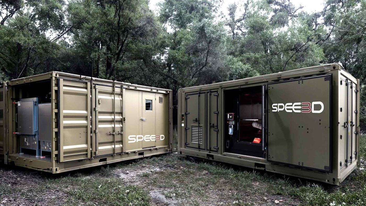 Fig. 4 SPEE3D’s Expeditionary Manufacturing Unit (EMU) enables the rapid build, post-processing and validation of high-quality metal components exactly where they’re needed (Courtesy SPEE3D)