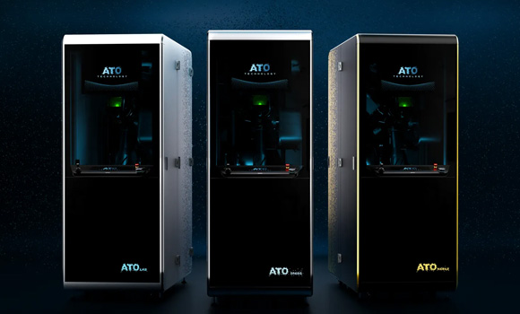 3D Lab’s new ATO Sparq atomiser and ATO Pure powder post-processing machine alongside the existing ATO Noble atomiser (Courtesy 3D Lab)