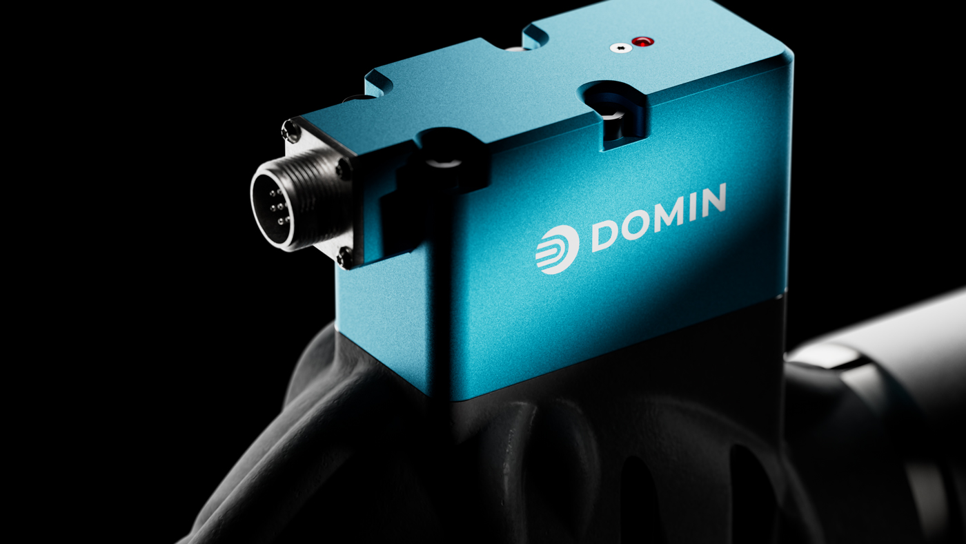 Fig. 1 A Domin S12 Pro servo valve with its distinctive blue anodised casing. The company’s product range integrates additively manufactured components to enable compact, high-performance hydraulic systems (Courtesy Domin)